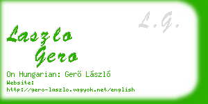 laszlo gero business card